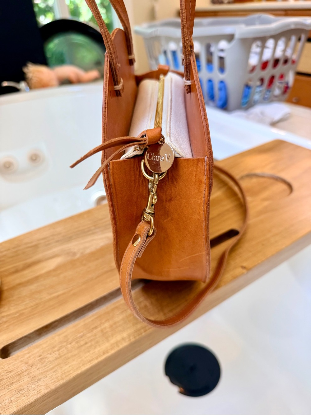 CLARE V PETIT ALISTAIR BAG - NATURAL CUOIO $365.00 - Picture 9 of 15